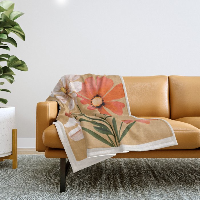 Pastel Petal Symphony Throw Blanket Gallery Image 1