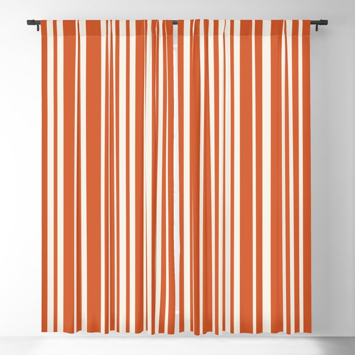 Classic Stripes XLVIII - Bright Retro Red Window Curtain Gallery Image 5