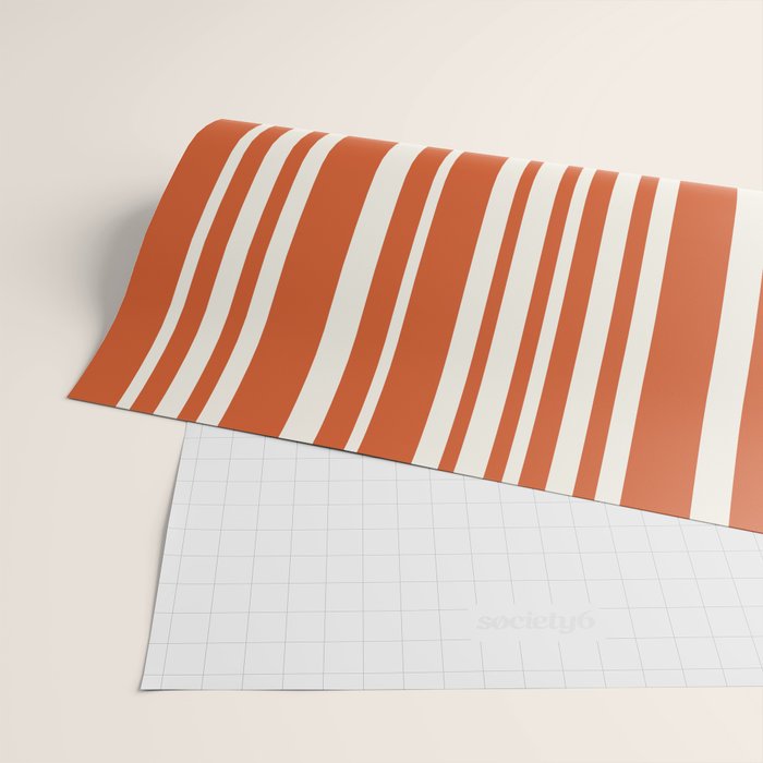 Classic Stripes XLVIII - Bright Retro Red Wrapping Paper Gallery Image 2