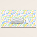 Colorful pastel flower art pattern Desk Mat Gallery Image 1