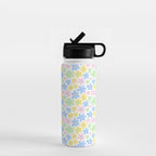 Colorful pastel flower art pattern Water Bottle Gallery Image 1
