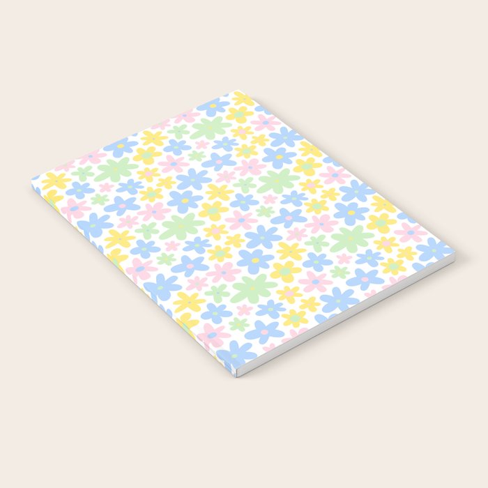 Colorful pastel flower art pattern Notebook Gallery Image 2