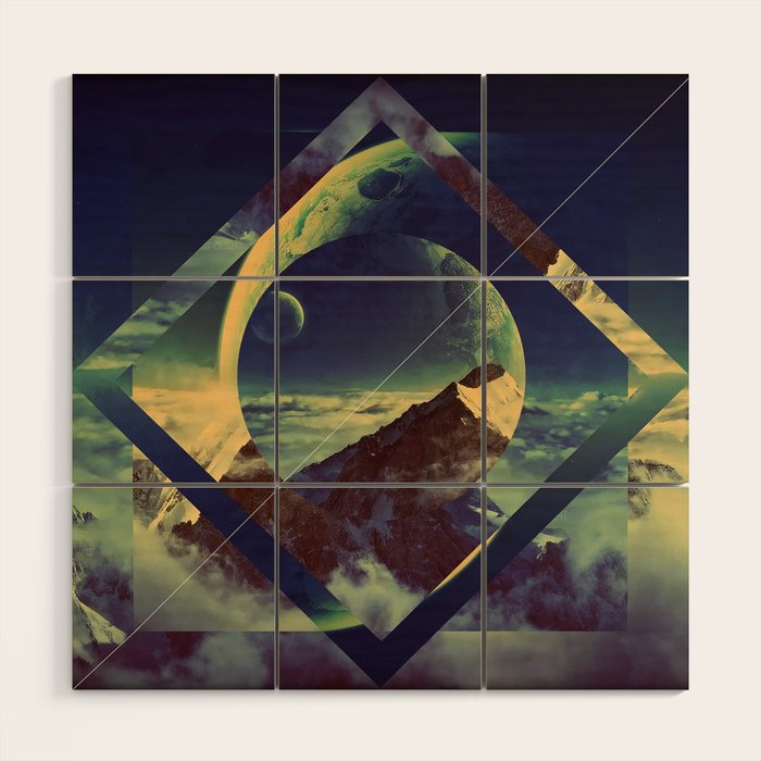 Abstract Mountains Wood Wall Art