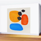 Minimalist Modern Mid Century Colorful Abstract Shapes Primary Colors Yellow Orange Blue Bubbles Wall Mural Gallery Image 2