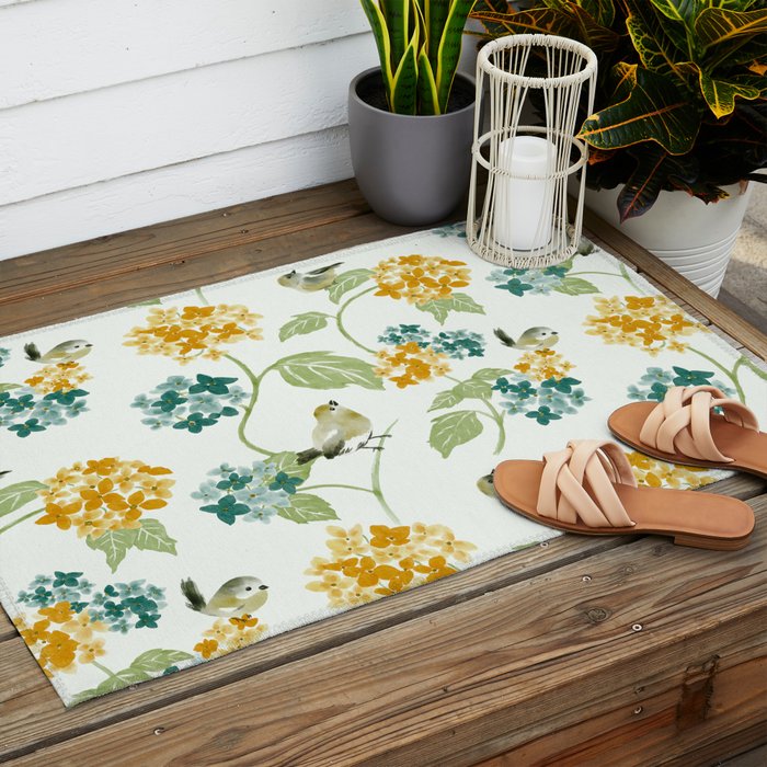 Hydrangea Poem Outdoor Rug Gallery Image 2