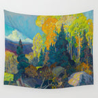 Canadian Landscape Franklin Carmichael Art Nouveau Post-Impressionism Autumn Hillside Wall Tapestry Gallery Image 4