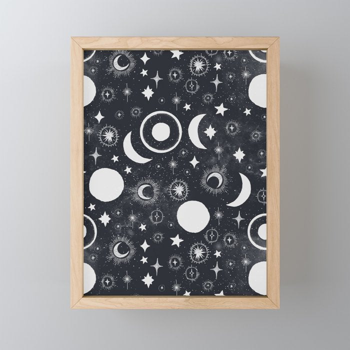 Celestial dark pattern DS Mini Art Print Gallery Image 1