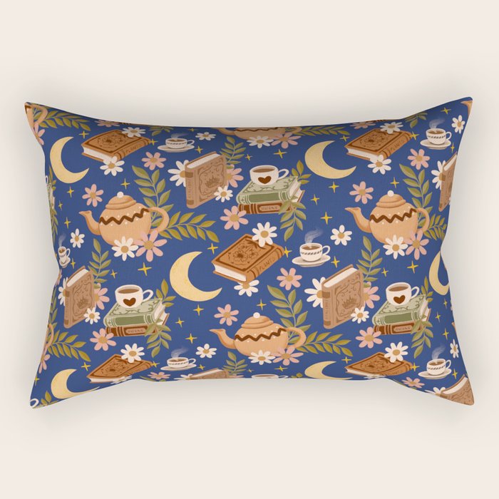 Cozy Evening In Blue Rectangular Pillow Gallery Image 1