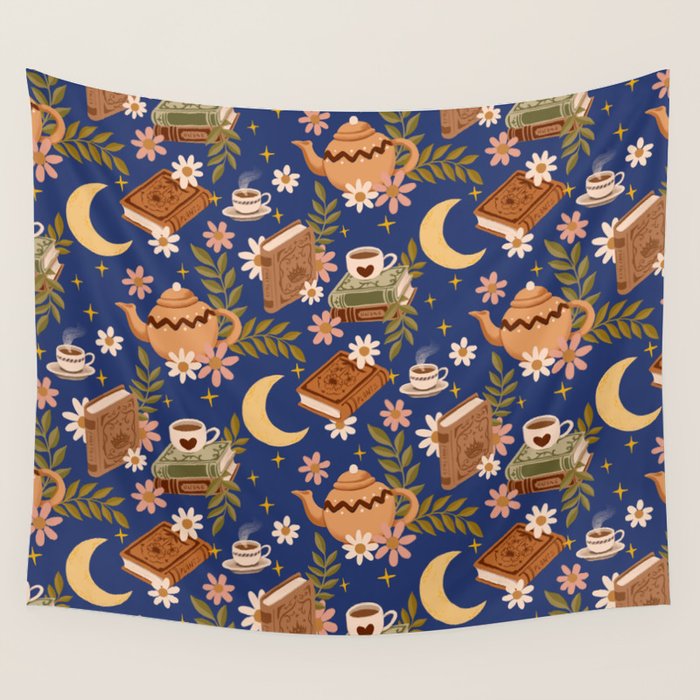Cozy Evening In Blue Wall Tapestry Gallery Image 1