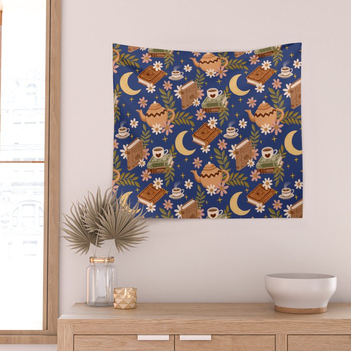 Cozy Evening In Blue Wall Tapestry Gallery Image 2