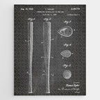 Baseball Bat Patent - Baseball Art - Black Chalkboard Jigsaw Puzzle Gallery Image 1
