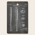 Baseball Bat Patent - Baseball Art - Black Chalkboard Cutting Board Gallery Image 1