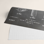 Baseball Bat Patent - Baseball Art - Black Chalkboard Wrapping Paper Gallery Image 2