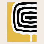 Mid Century Modern Atomic Rings 222 Yellow and Black Poster Gallery Image 4