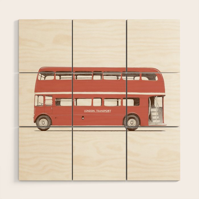 Double-Decker London Bus Wood Wall Art Gallery Image 1