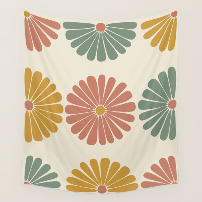 Retro Summer Daisies I Wall Tapestry Gallery Image 1