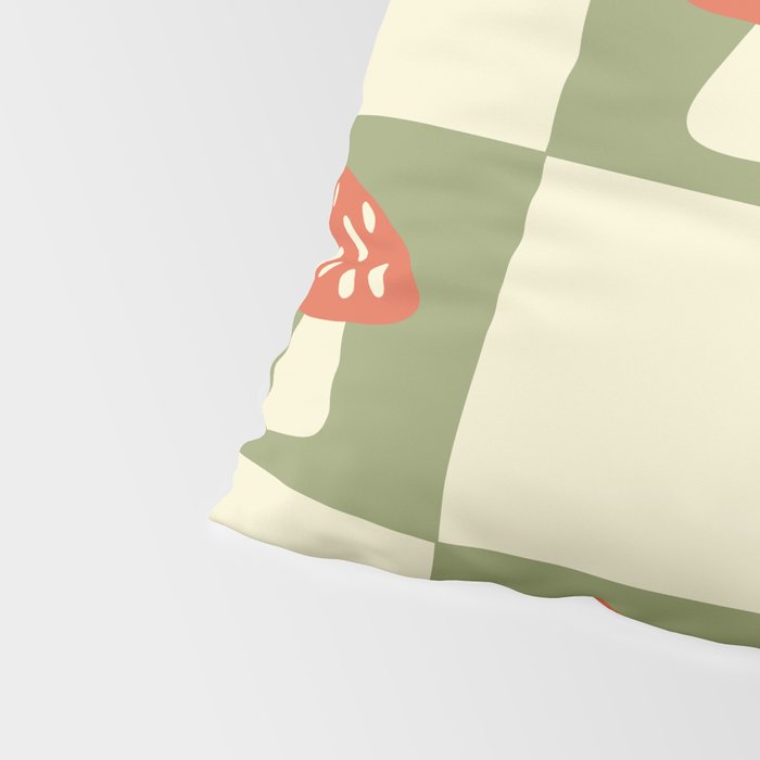 Mushroom Checkerboard Pattern Pillow Sham Gallery Image 4