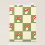 Mushroom Checkerboard Pattern Stationery Card Gallery Image 2