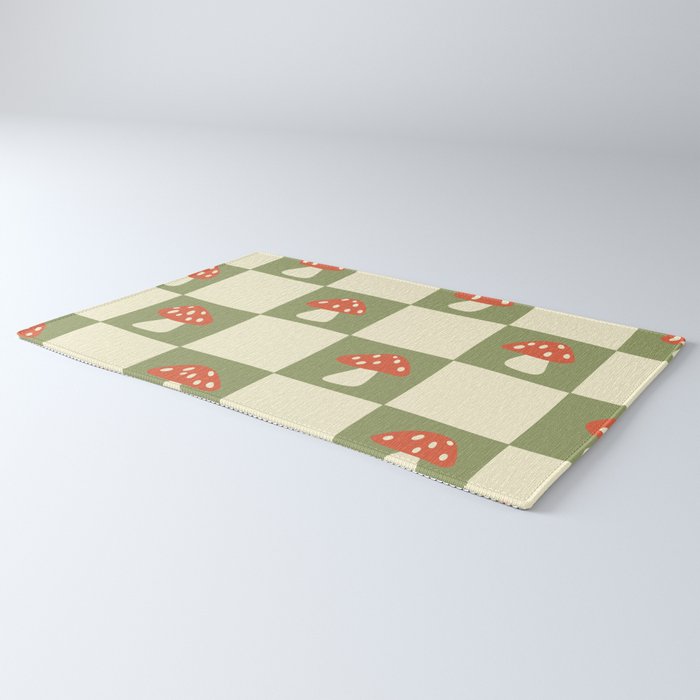 Mushroom Checkerboard Pattern Rug Gallery Image 3