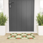 Mushroom Checkerboard Pattern Welcome Mat Gallery Image 3