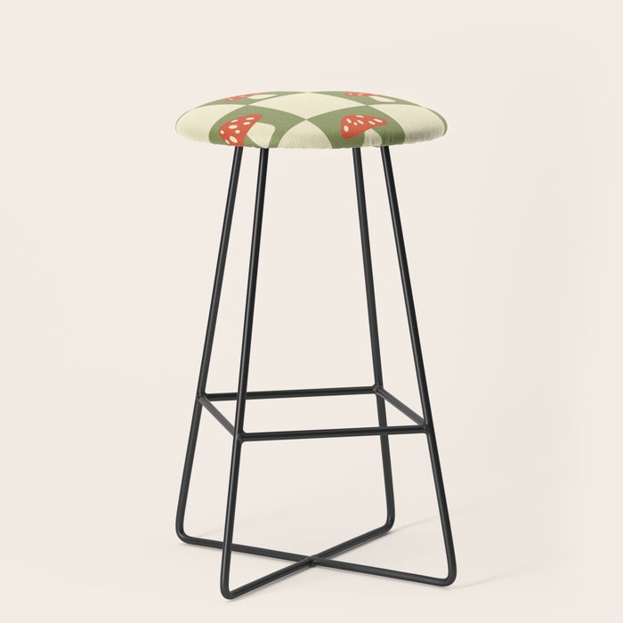 Mushroom Checkerboard Pattern Stool Gallery Image 1