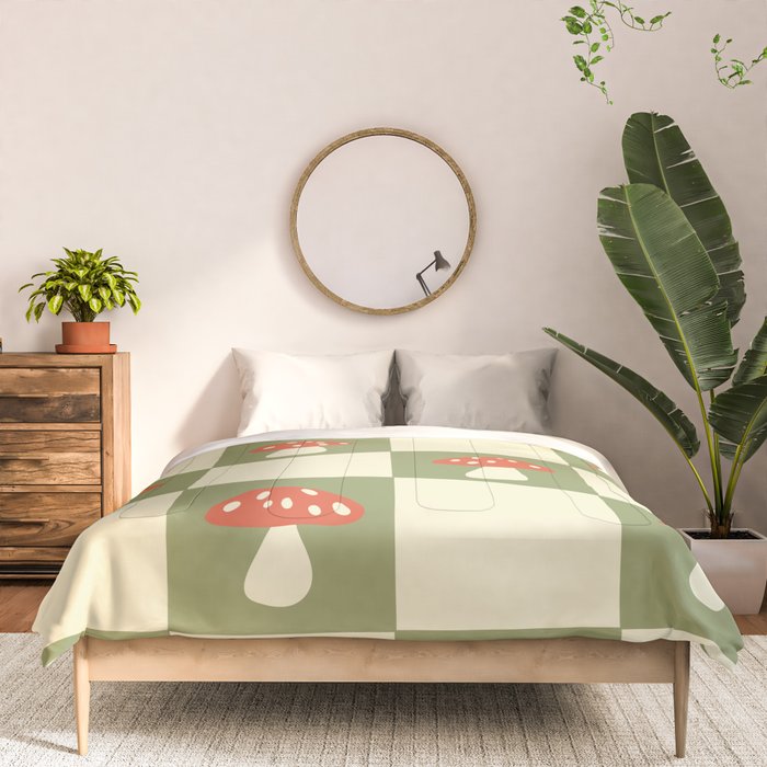 Mushroom Checkerboard Pattern Comforter Gallery Image 3