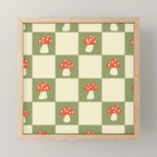 Mushroom Checkerboard Pattern Mini Art Print Gallery Image 1