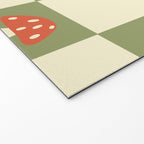 Mushroom Checkerboard Pattern Welcome Mat Gallery Image 2