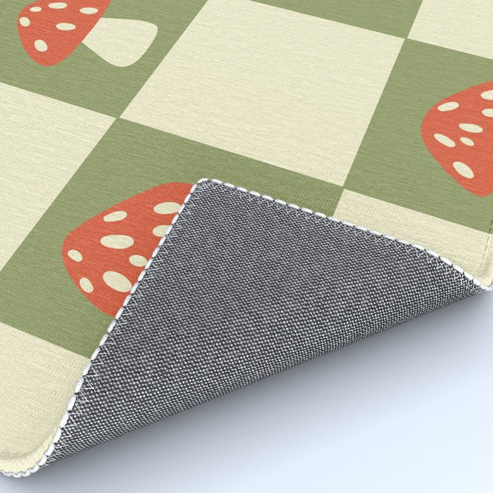 Mushroom Checkerboard Pattern Rug Gallery Image 4