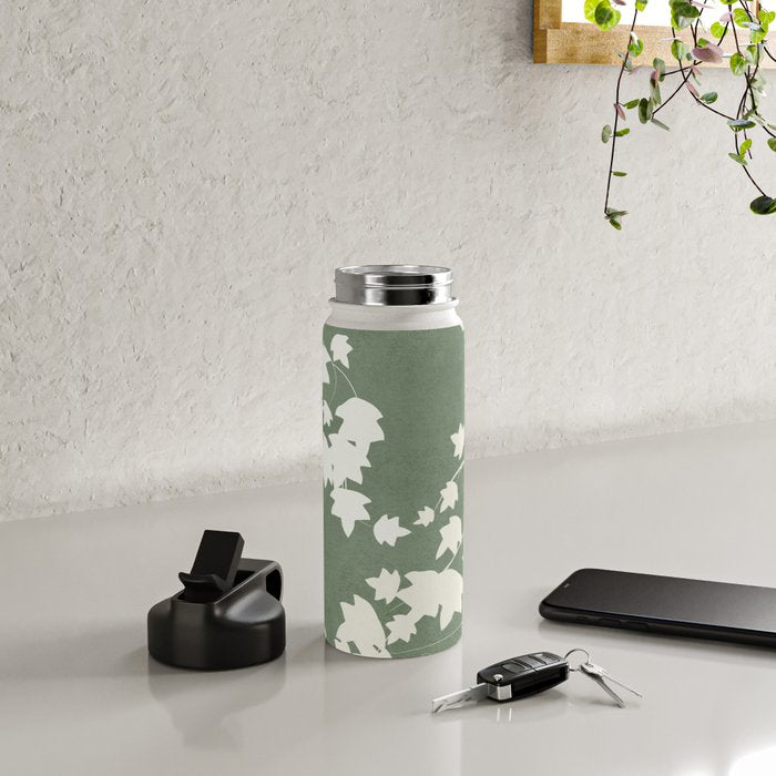 Minimal Abstract Leaves 12 Water Bottle Gallery Image 4