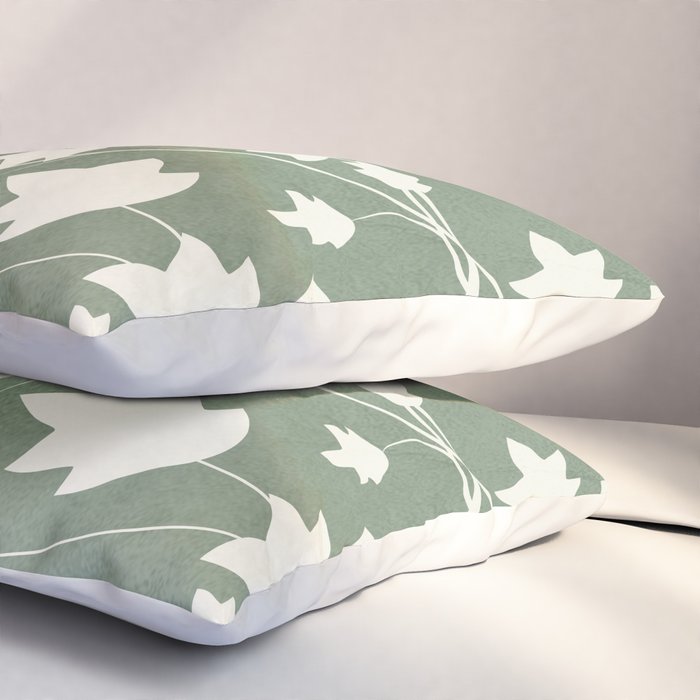 Minimal Abstract Leaves 12 Pillow Sham Gallery Image 3
