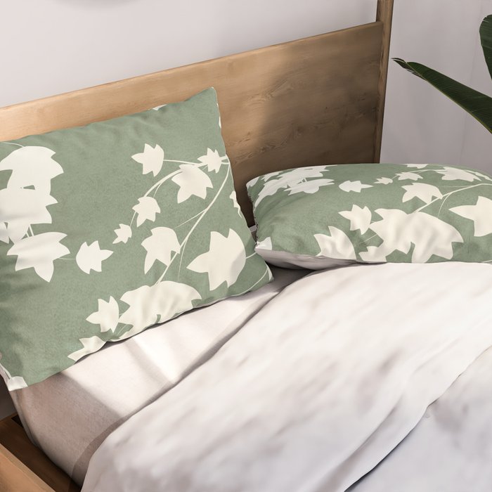 Minimal Abstract Leaves 12 Pillow Sham Gallery Image 2