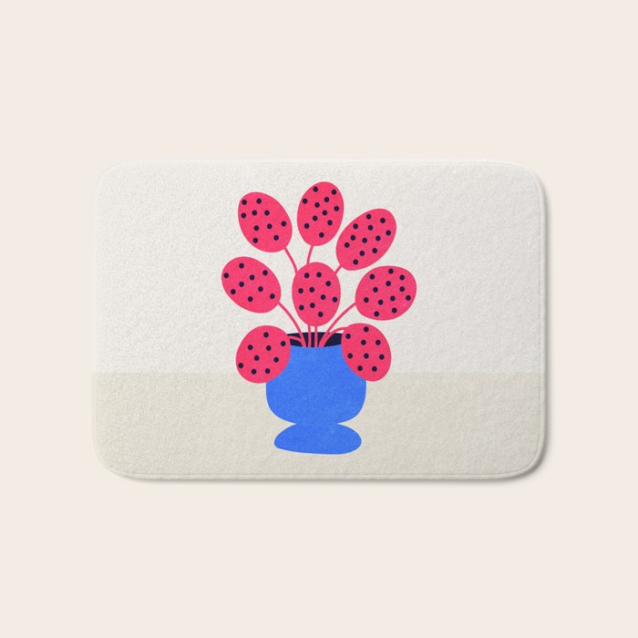 Blueberry Vase & French Fuchsia Leaves: Vases & Stuff 03 Bath Mat Gallery Image 1