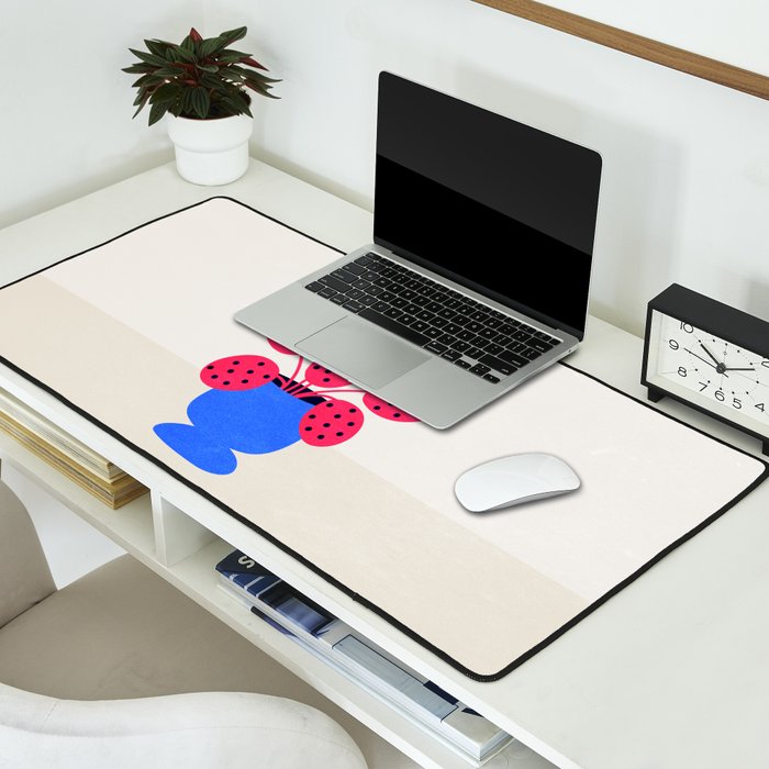 Blueberry Vase & French Fuchsia Leaves: Vases & Stuff 03 Desk Mat Gallery Image 2