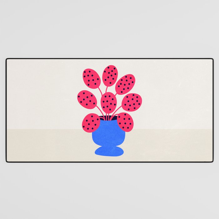 Blueberry Vase & French Fuchsia Leaves: Vases & Stuff 03 Desk Mat Gallery Image 3