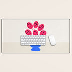 Blueberry Vase & French Fuchsia Leaves: Vases & Stuff 03 Desk Mat Gallery Image 1