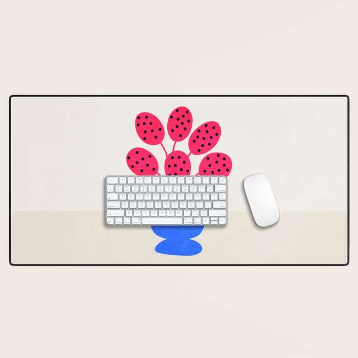 Blueberry Vase & French Fuchsia Leaves: Vases & Stuff 03 Desk Mat Gallery Image 1