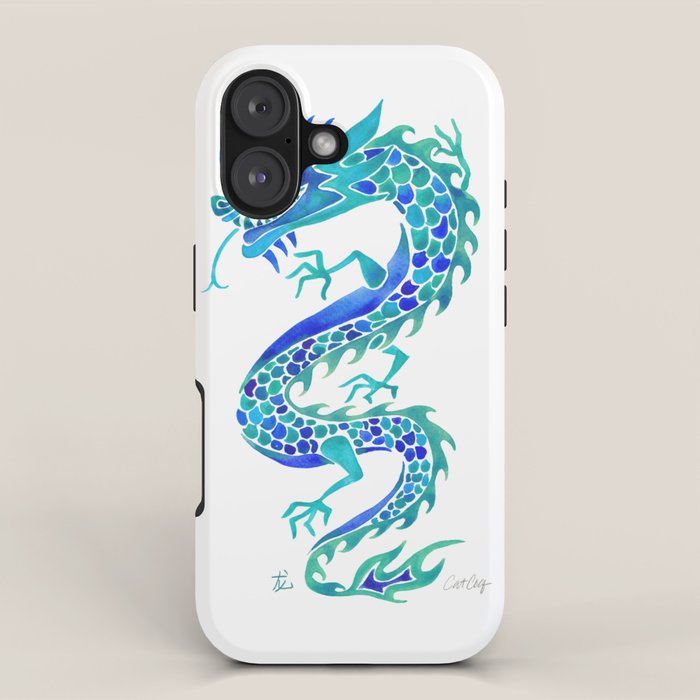 Chinese Dragon - Blue Palette iPhone Case Gallery Image 1