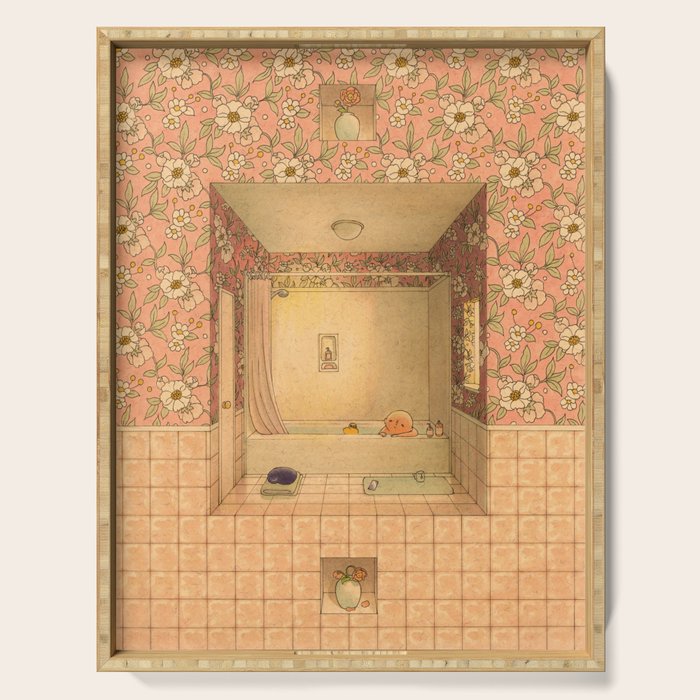 Bath in Pink Serving Tray Gallery Image 1