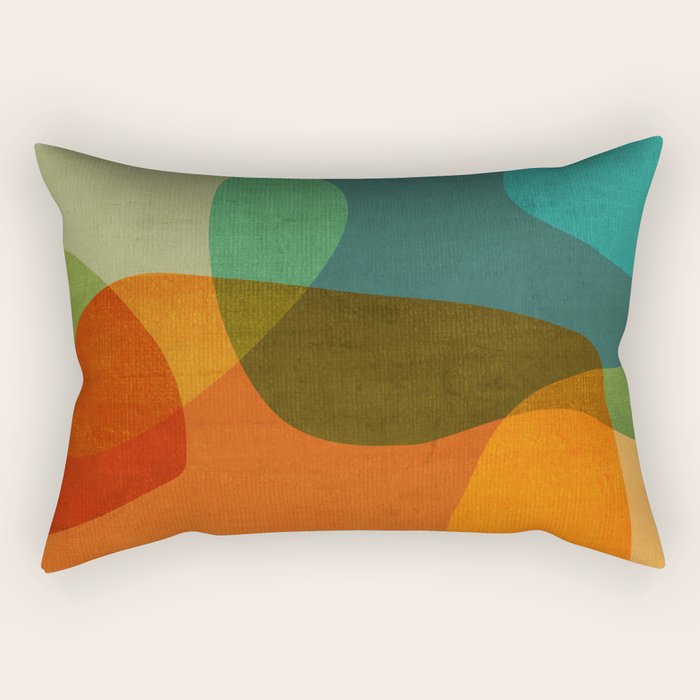Mid-Century Modern Digital Art Rectangular Pillow