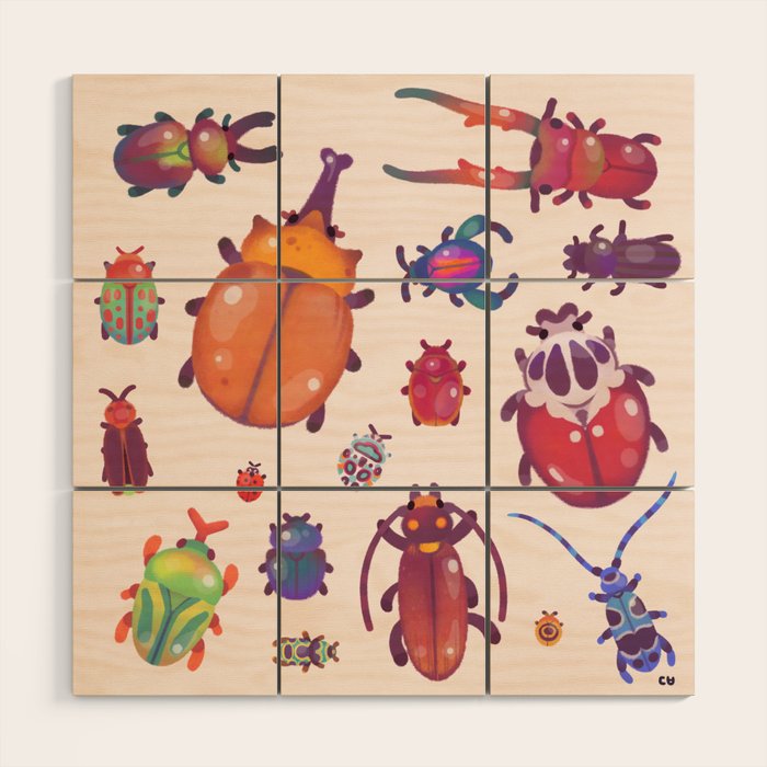 Beetle - pastel Wood Wall Art Gallery Image 1
