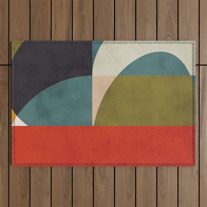 geometry shapes 2 Outdoor Rug Gallery Image 1
