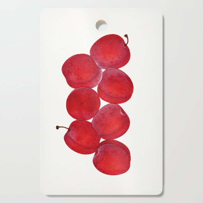 Vintage Plums Illustration Classic Botanical Art Antique Fruit Drawing Retro Botanical Print Decorat Cutting Board Gallery Image 1