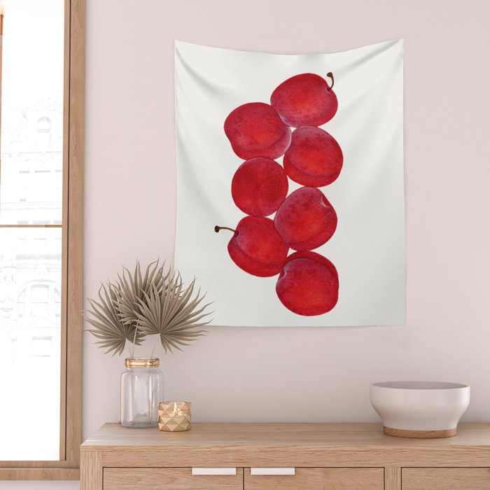 Vintage Plums Illustration Classic Botanical Art Antique Fruit Drawing Retro Botanical Print Decorat Wall Tapestry Gallery Image 2