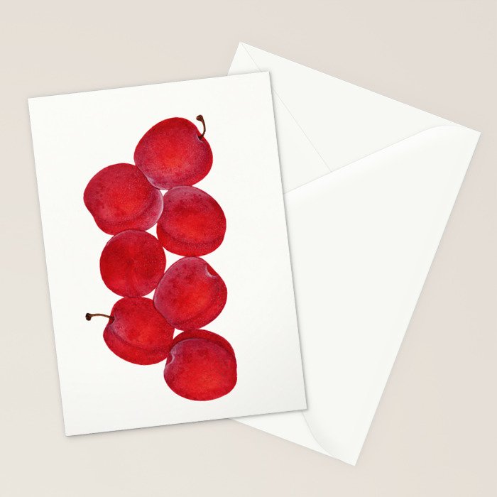 Vintage Plums Illustration Classic Botanical Art Antique Fruit Drawing Retro Botanical Print Decorat Stationery Card Gallery Image 2