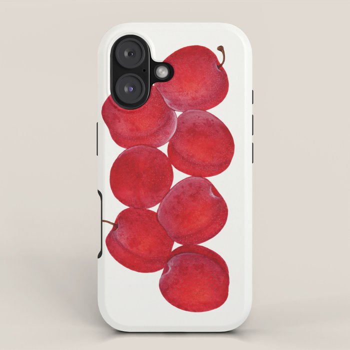 Vintage Plums Illustration Classic Botanical Art Antique Fruit Drawing Retro Botanical Print Decorat iPhone Case Gallery Image 1
