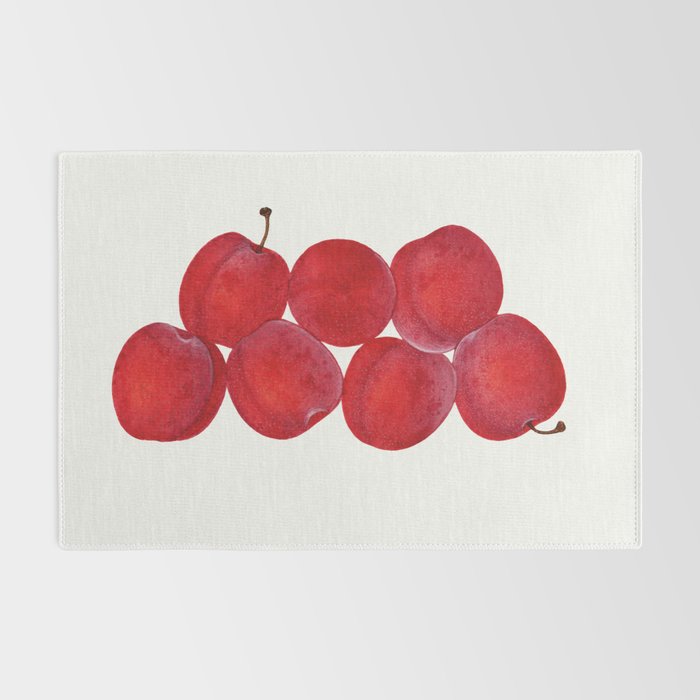 Vintage Plums Illustration Classic Botanical Art Antique Fruit Drawing Retro Botanical Print Decorat Rug Gallery Image 2