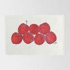 Vintage Plums Illustration Classic Botanical Art Antique Fruit Drawing Retro Botanical Print Decorat Rug Gallery Image 2