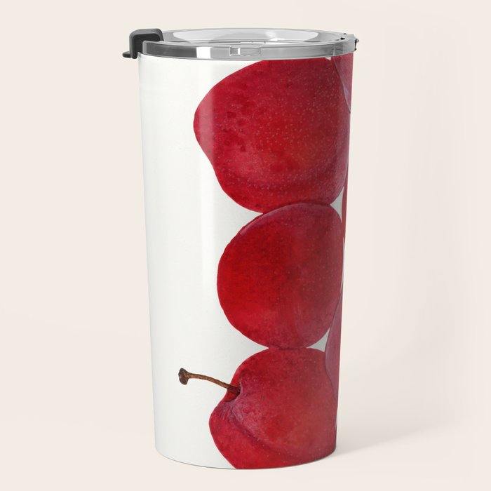 Vintage Plums Illustration Classic Botanical Art Antique Fruit Drawing Retro Botanical Print Decorat Travel Mug Gallery Image 3