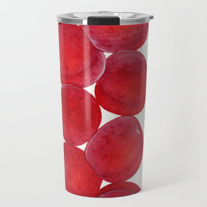 Vintage Plums Illustration Classic Botanical Art Antique Fruit Drawing Retro Botanical Print Decorat Travel Mug Gallery Image 1